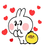 😍 kelinci, lucu, binatang, hati, cinta whatsapp sticker