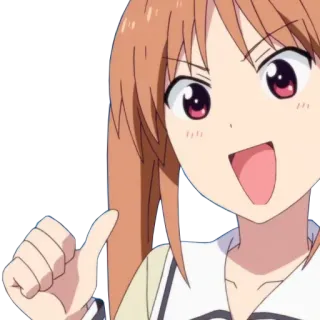 👩 anime, garota, fofa, alegre, feliz, joinha telegram sticker