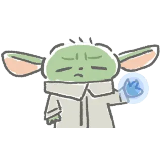 😑 Baby Yoda เบบี้โยดา, โกรกู, สตาร์ วอร์ส, เดอะ แมนดาลอเรียน, น่ารัก, การ์ตูน, แฟนอาร์ต telegram sticker