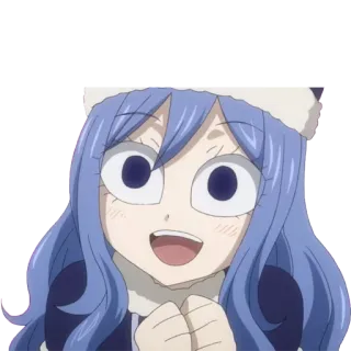 😲 Juvia Lockser Fairy Tail anime, fairy tail, juvia lockser, cute, cartoon telegram sticker
