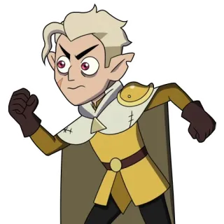 😠 Hunter The Owl House Hunter, La Casa Búho, personaje de dibujos animados, fantasía, Grimwalker telegram sticker
