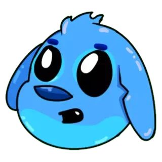 ☹️ Blob, Cartone animato, Blu, Carino, Personaggio, Adesivo telegram sticker