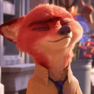 🦊 Nick Wilde Zootopia fox, cartoon, animal, anthropomorphic, zootopia, disney, character, smile telegram sticker