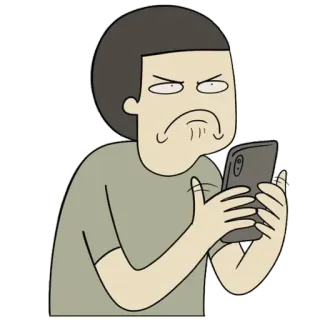 😂 Cartone animato, Persona, Arrabbiato, Telefono, Frustrato telegram sticker