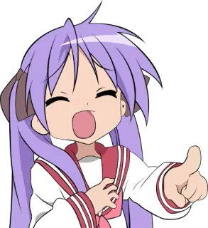 😆 Konata Izumi Lucky Star Anime, Dibujos animados, Chica, Lucky Star, Konata Izumi telegram sticker