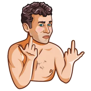 🖕 นิ้วกลาง, ท่าทางหยาบคาย, คำดูถูก, หยาบคาย, ผู้ชาย whatsapp sticker