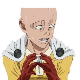 😥 Saitama One-Punch Man Saitama, One-Punch Man, anime, hero, worried, sweating telegram sticker