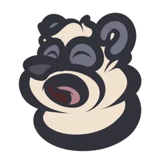 😫 animal, bear, cartoon, head, sleepy, exhausted, lazy telegram sticker