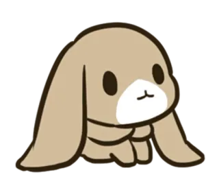 😑 coelho, fofo, animal, coelho, kawaii, desenho animado, adesivo, bege whatsapp sticker