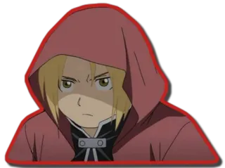 😐 Edward Elric Fullmetal Alchemist อนิเมะ, ตัวละคร, เอ็ดเวิร์ด เอลริค, แขนกลคนแปรธาตุ, มังงะ, สติกเกอร์ telegram sticker