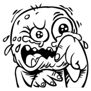 😭 weinen, cartoon, traurig, hässlich, figur, meme telegram sticker