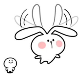 😐 милый, мультик, кролик, зайчик, кавай, животное telegram sticker