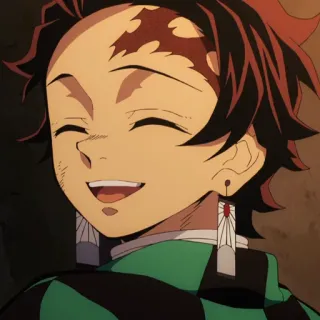 🏮 Tanjiro Kamado Demon Slayer Anime, Démon, Tanjiro, Sourire, Gentil whatsapp sticker