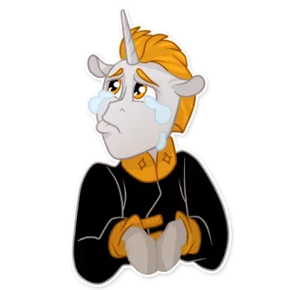 😭 Einhorn, traurig, weinend, Cartoon, Emotion, Aufkleber telegram sticker
