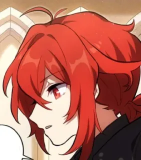 🌟 Diluc Genshin Impact anime, rambut merah, video game, karakter whatsapp sticker