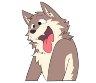 🏞 wolf, tier, cartoon, furry, hund, glücklich telegram sticker