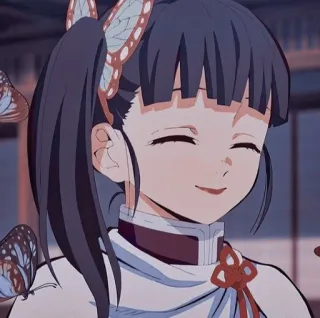 🌚 Kanao Tsuyuri Demon Slayer Anime, Charakter, Kanao Tsuyuri, Demon Slayer, Schmetterling, Mädchen telegram sticker