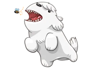 🐾 Cartoon, Dier, Monster, Hond, Wit, Grappig, Creatuur telegram sticker
