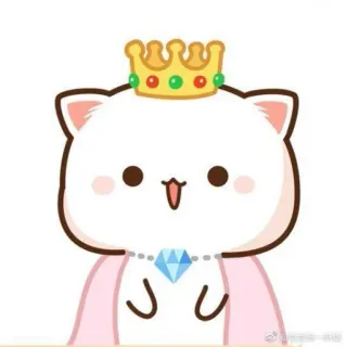🐱 chat, couronne, mignon, kawaii, diamant, reine, dessin animé telegram sticker