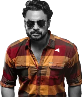 🤩 hombre, gafas de sol, retrato, camisa de cuadros whatsapp sticker