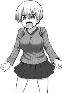 😠 Uzaki Hana Uzaki-chan Wants to Hang Out! Аниме, Манга, Узаки-чан, Узаки Хана, Злой, Милый telegram sticker
