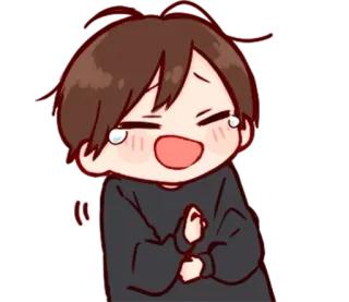 😂 " anime, crying, cartoon, boy, emotional telegram sticker