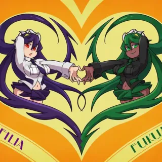 🍬 Filia Skullgirls FILIA FUKUA Skullgirls, Filia, Fukua, Anime, Jeu vidéo, Personnages, Cœur telegram sticker
