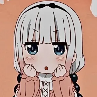 🍬 Kanna Kamui Miss Kobayashi's Dragon Maid 애니메이션, 칸나 카무이, 귀여운, 카와이, 코바야시네 메이드래곤, 드래곤 whatsapp sticker