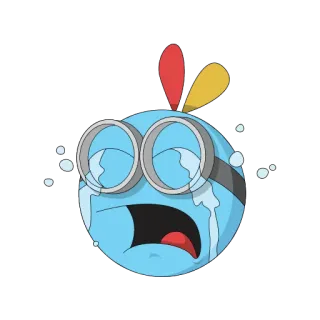 😭 triste, piangere, blu, cartone animato, emozionale, mascotte telegram sticker