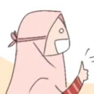 ℹ️ Hijab, Jempol ke atas, Persetujuan, Positif, Ilustrasi, Wanita telegram sticker
