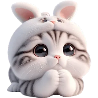 🥹 猫, 小猫, 可爱, 动物, 兔子, 卡哇伊, 宠物 telegram sticker
