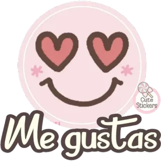 🤗 Me gustas любовь, глаза-сердечки, милый, испанский, эмодзи, романтичный, день святого валентина whatsapp sticker