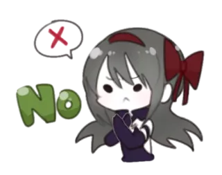😡 No não, anime, personagem, adesivo, negativo telegram sticker