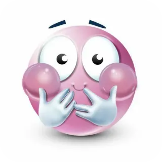 😊 表情符号, 脸, 粉色, 可爱, 友好, 手, 害羞 telegram sticker