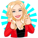👍 thumbs up, woman, cartoon, blonde, positive, approval, cheer telegram sticker
