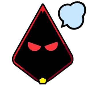 😡 vilão, bravo, geométrico, vermelho, preto, desenho animado telegram sticker