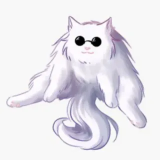🐈 Katze, Sonnenbrille, Tier, weiß, flauschig telegram sticker