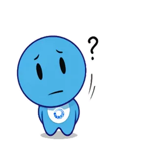 ❓ Cartone animato, Domanda, Triste, Blu telegram sticker