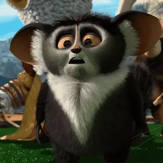 😀 Mort Madagascar lemur, cute, animal, cartoon whatsapp sticker