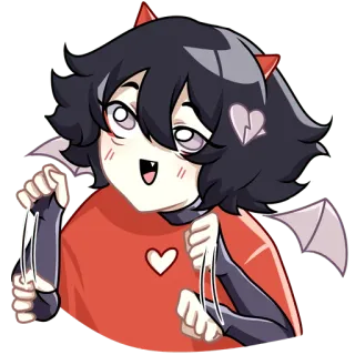🙌 anime girl, goth, demon, cute, cartoon, sticker telegram sticker