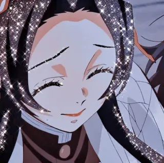 🦋 anime meisje, glitter, glimlachend, kawaii, schattig telegram sticker