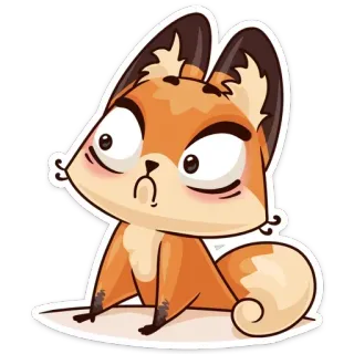 😱 fox, animal, cartoon, sticker, cute telegram sticker