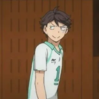 🍙 Oikawa Tooru Haikyuu!! anime, haikyuu, oikawa tooru, volleyball, character, smiling, confident telegram sticker