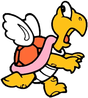 🐢 Koopa Troopa Super Mario Купа Трупа, Супер Марио, видеоигра, черепаха, крылатый telegram sticker