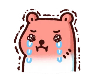 🐻 crying, sad, bear, cartoon, sticker, emotion whatsapp sticker