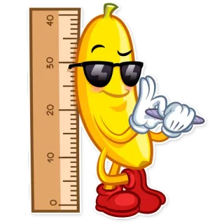 😎 banana, desenho animado, fruta, régua, óculos de sol telegram sticker