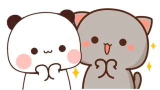 🍩 süß, Katze, Panda, kawaii, Aufkleber telegram sticker