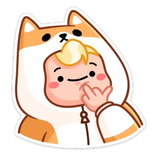 🖕 Мультик, Малыш, Сиба Ину, Оскорбительный жест, Костюм животного telegram sticker