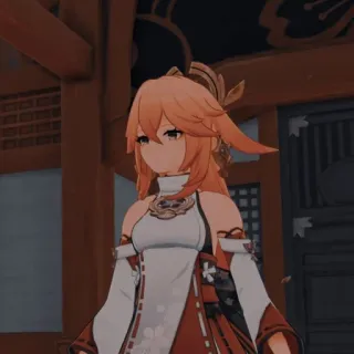 🏵 Yae Miko Genshin Impact 动漫, 游戏, 原神, 八重神子, 狐狸, 角色 telegram sticker