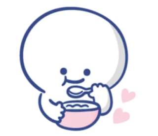 😋 Мультфильм, Еда, Миска, Милый, Персонаж, Ложка telegram sticker